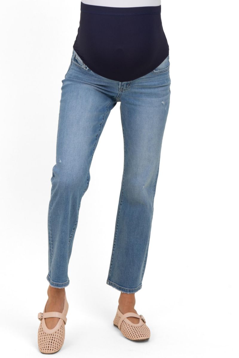 Women's Blue Ankle Slim Straight Leg Jeans