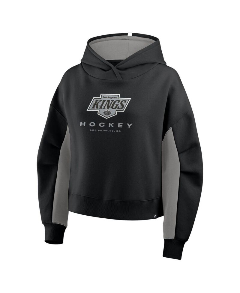 Women's Black Los Angeles Kings Back Check Boxy Hoodie