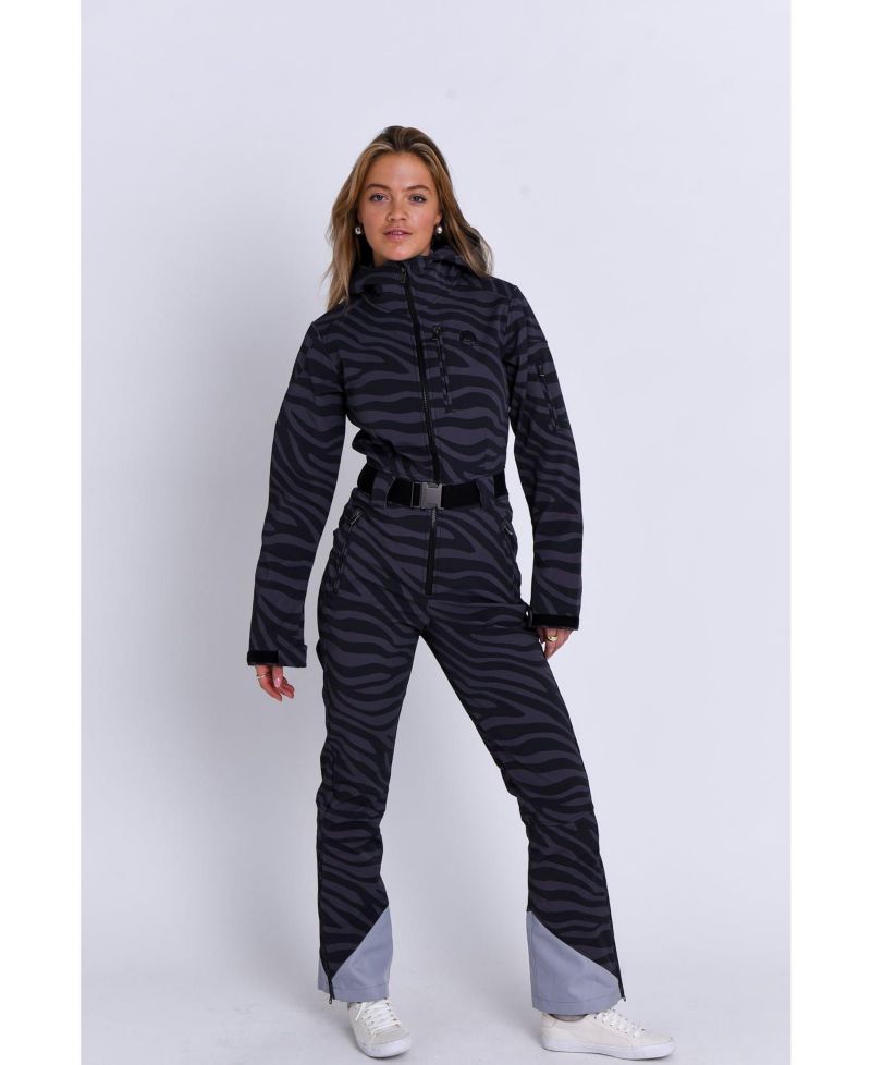 Women's Chic Ski Suit - Black Tiger