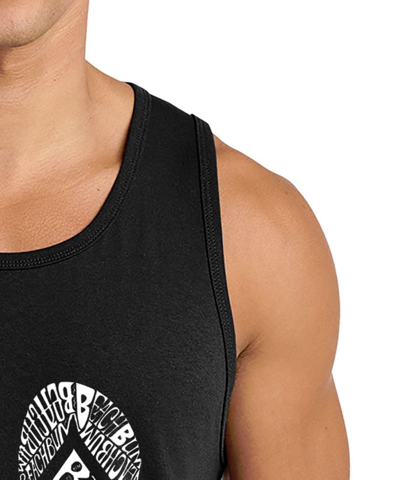 Men's Flip Flops Beach Bum Word Art Graphic Tank Top