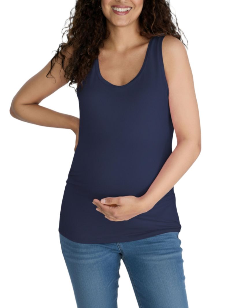 Women's Motherhood Scoop Neck Side-Ruched Tank Top
