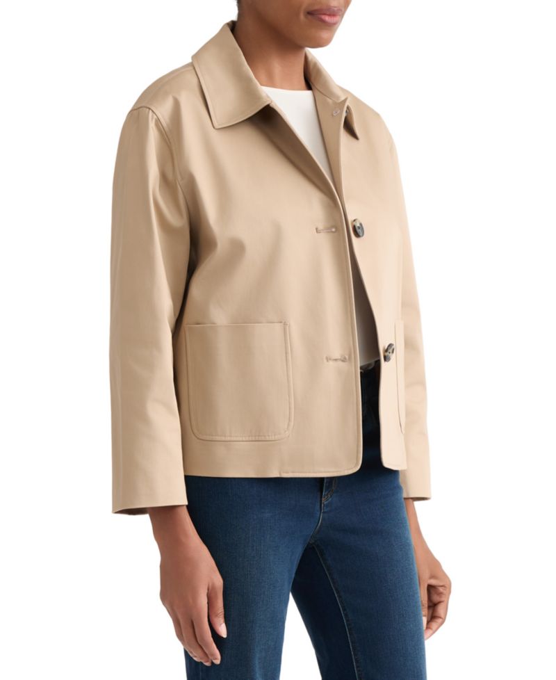 Petite Notch Collar Three-Button Front Jacket