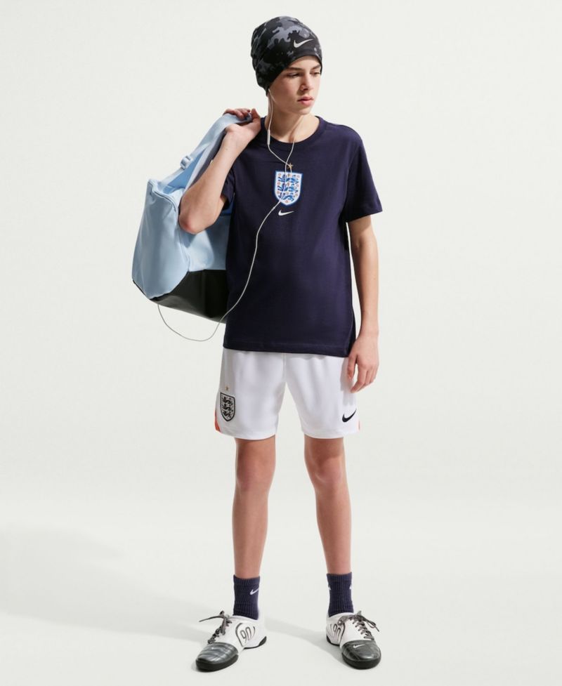 Big Boys and Girls White England National Team 2026 Home Stadium Replica Shorts