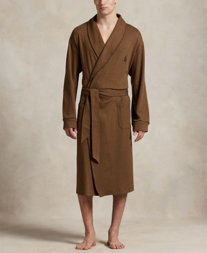 Men's Jacquard-Knit Herringbone Robe