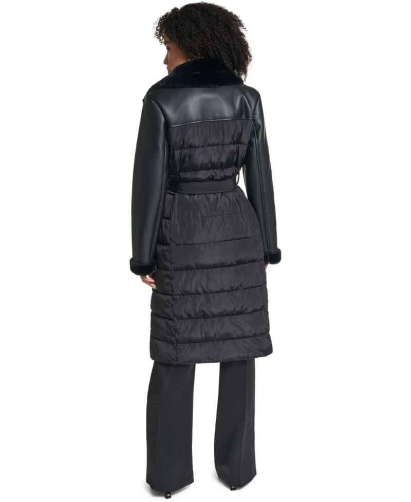 Long Belted Puffer Coat