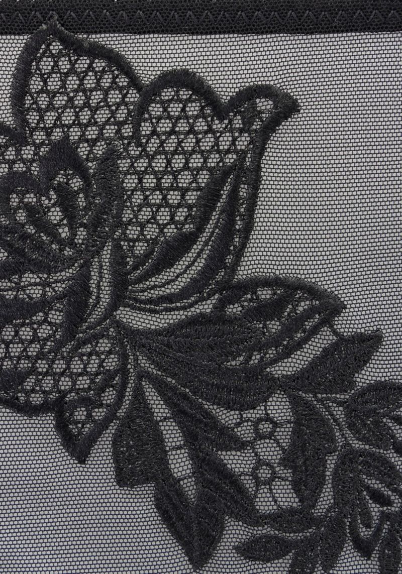 Women's Floral Print Sheer Lace Embroidered Thong Underwear
