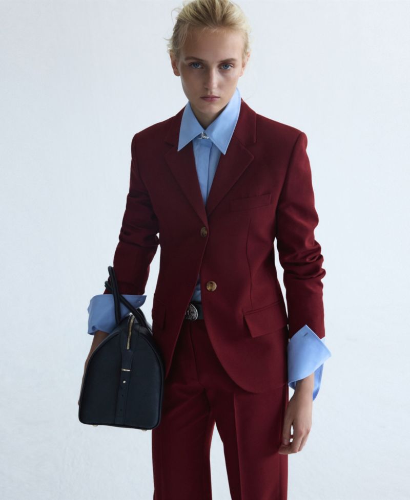 Women's Selection Wool-Blend Lapel Collar Suit Blazer