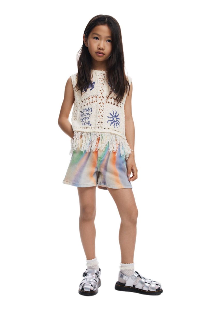 Girls Girls's Crochet sweater with fringes
