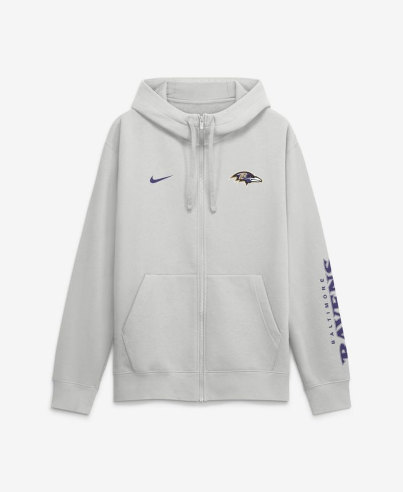 Men's Baltimore Ravens Cool Down Club Full-Zip Scuba Hood Hoodie