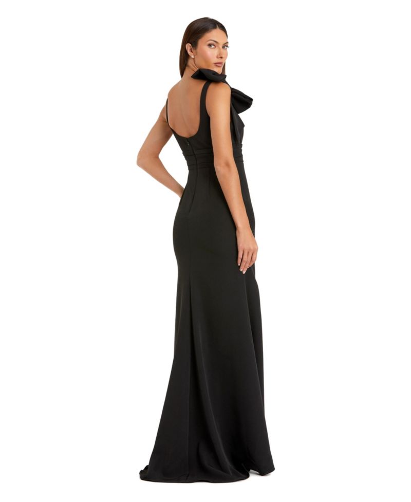 Petite Sleeveless Scoop Neck Bow Detail Gown