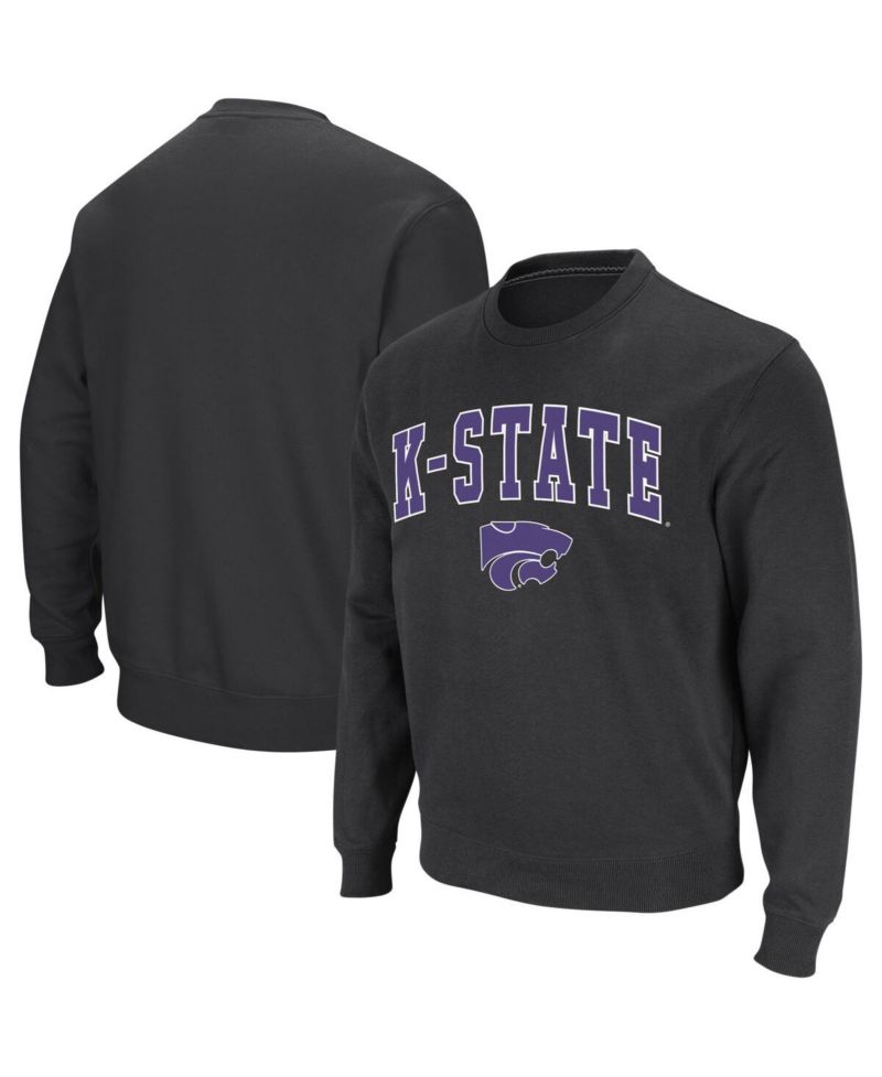 Men's Kansas State Wildcats Arch and Logo Crew Neck Sweatshirt