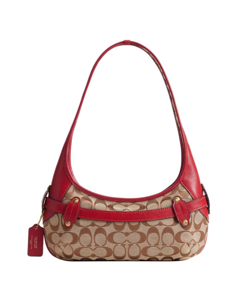 Belted Ergo Small Signature Jacquard Shoulder Bag 26