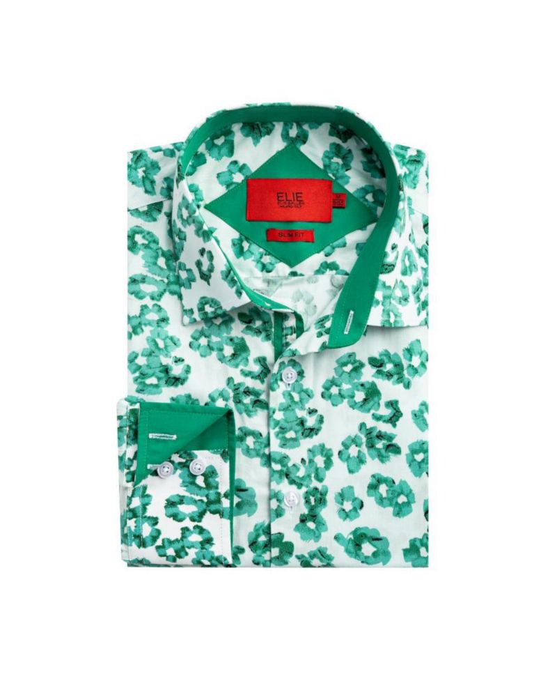 Men's Slim Fit Floral Sport Button-Down Shirt