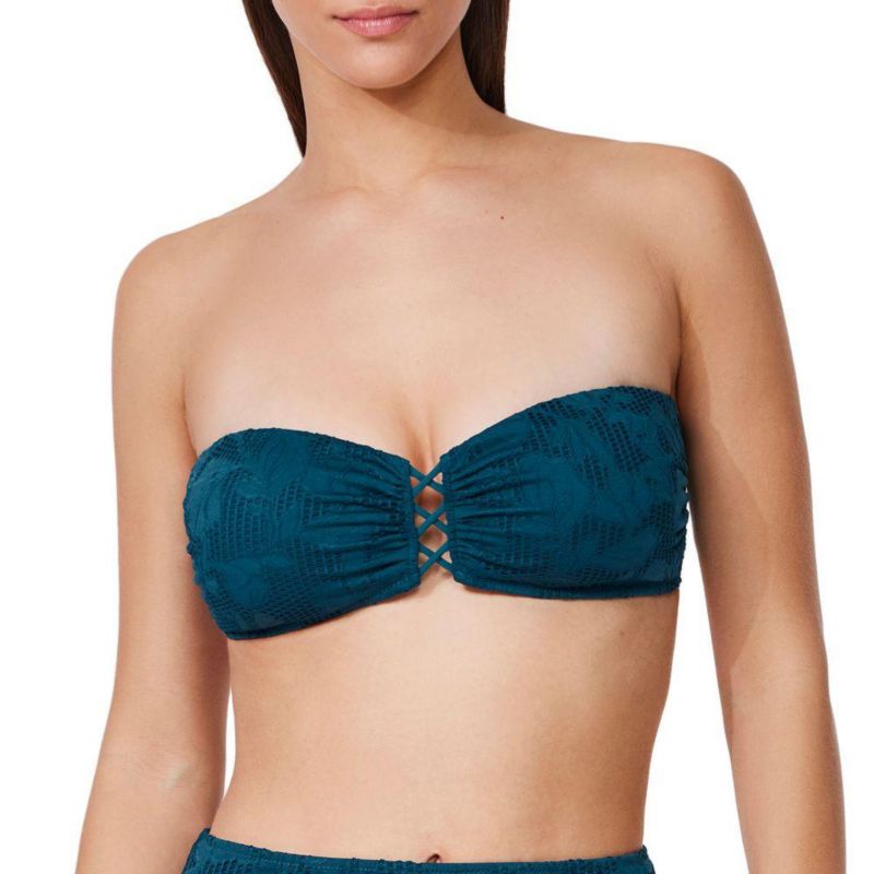 Womens Jolene Textured Bandeau Bikini Top