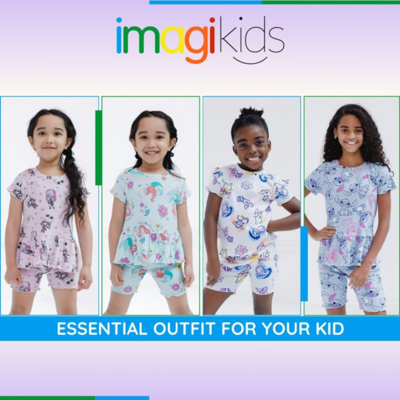 Little Girls 2-Piece T-Shirt and Bike Shorts Set