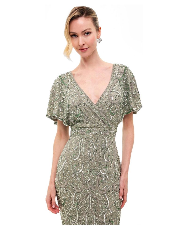 Women's Embellished Sequins Fitted Maxi Gown