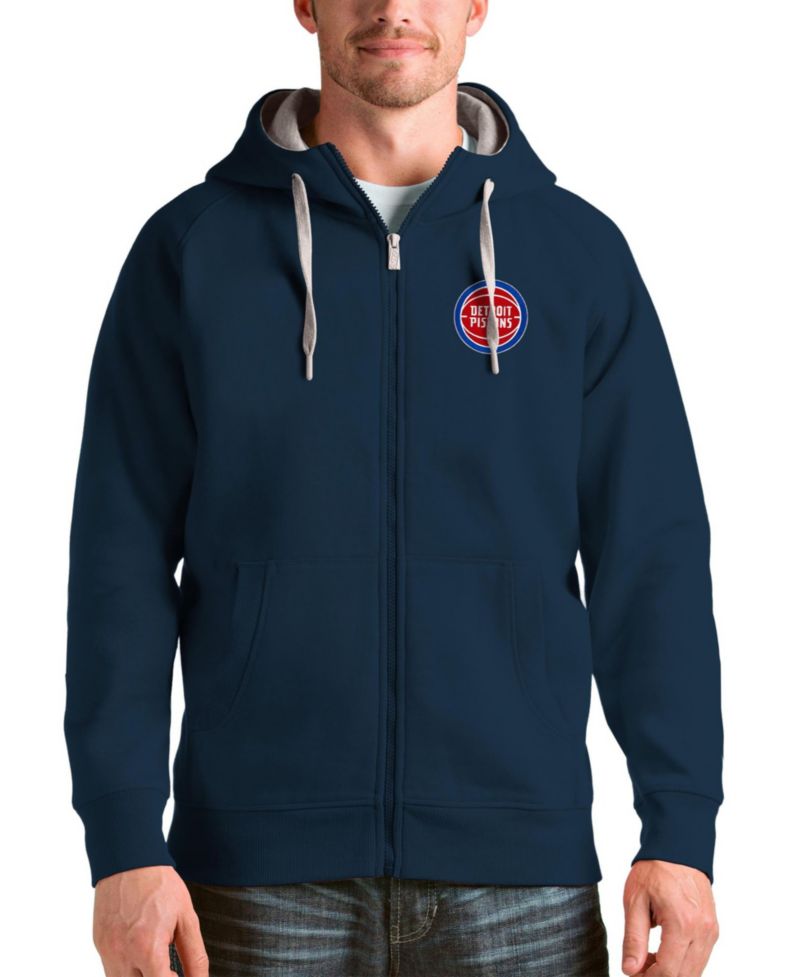 Men's Navy Detroit Pistons Logo Victory Full-Zip Hoodie