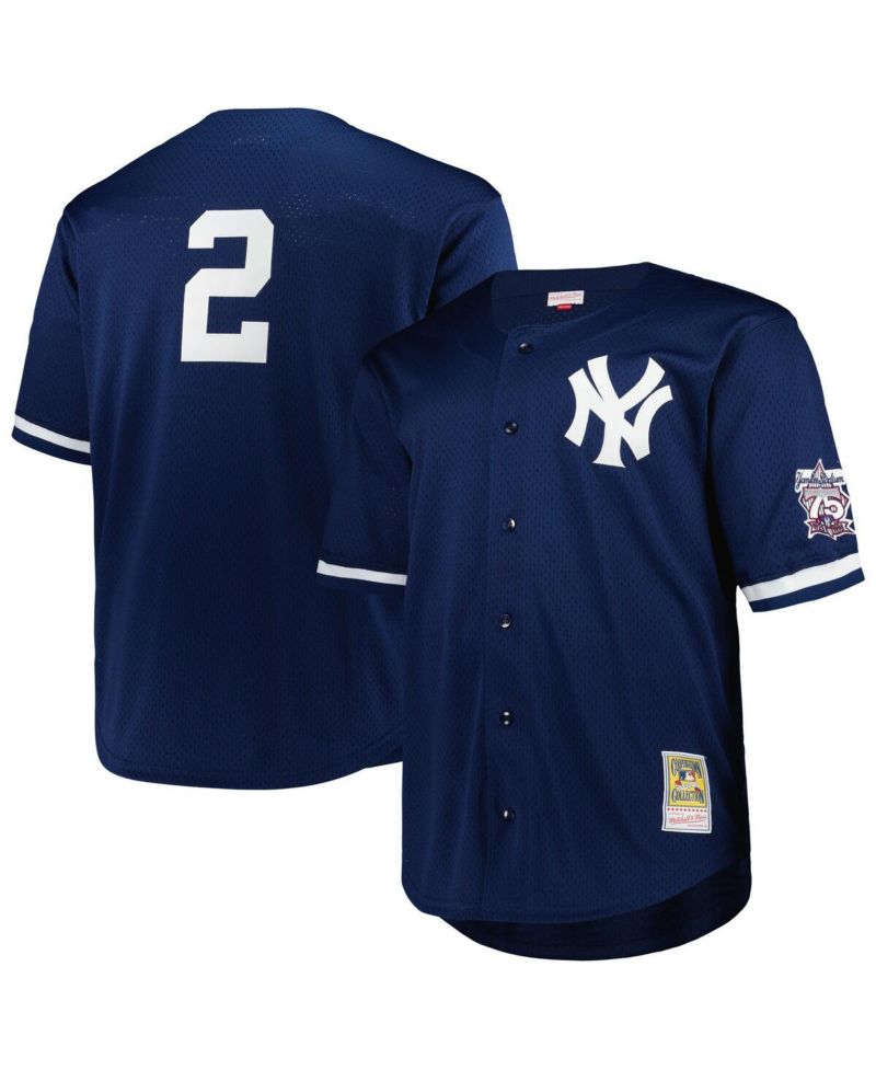 Men's Derek Jeter Navy New York Yankees Big & Tall Cooperstown Collection Mesh Batting Practice Jersey
