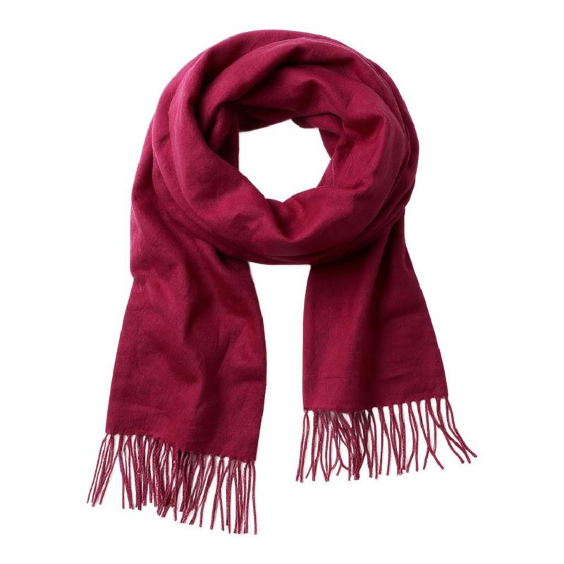 Women's Italian Fringe Scarf - Merlot