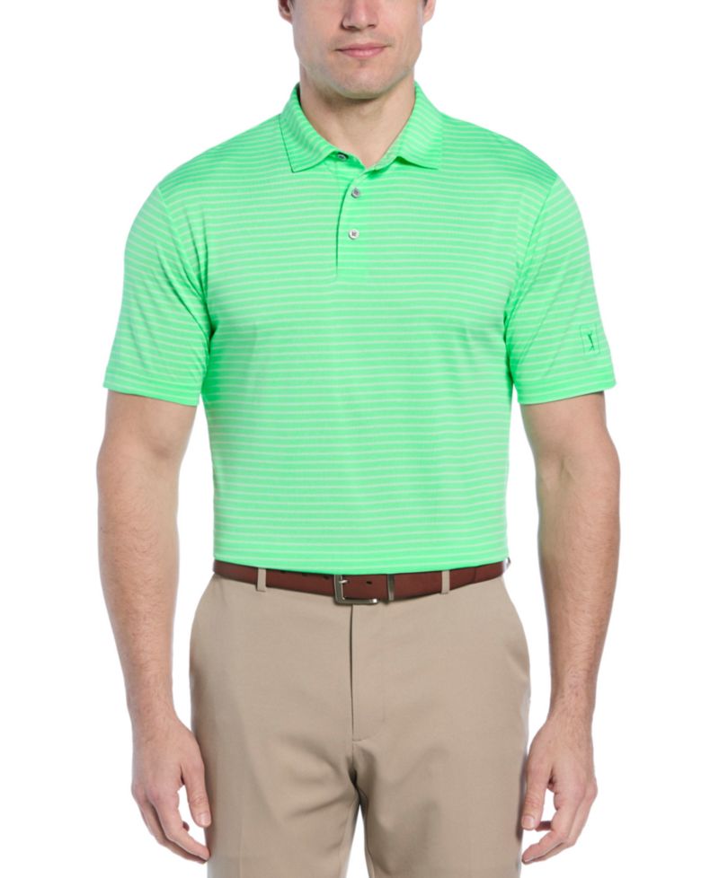 Men's Heathered Feeder Stripe Golf Polo Shirt