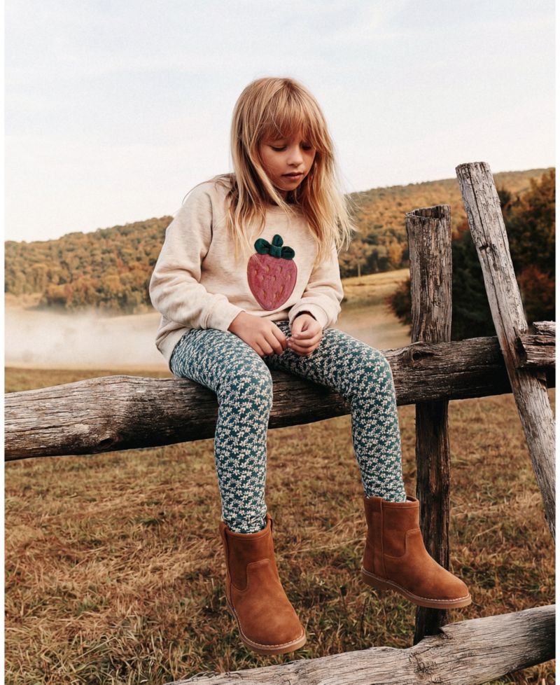 Little Girls (6-12) Cotton Leggings Daisy Print
