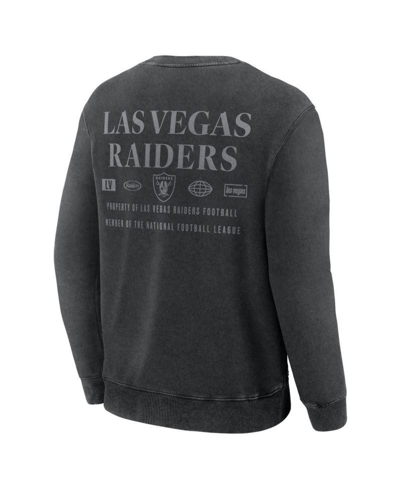 Men's Black Las Vegas Raiders Deep Route Pullover Sweatshirt