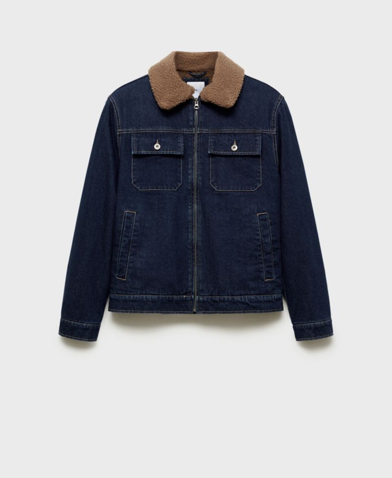 Men's Shearling Lining Denim Jacket