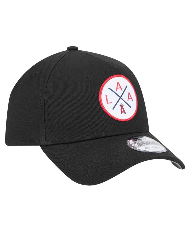 Men's Black Los Angeles Angels 9FORTY A-Frame Adjustable Hat