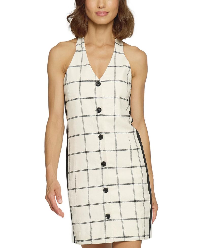 Women's Plaid Halter Shirt Dress
