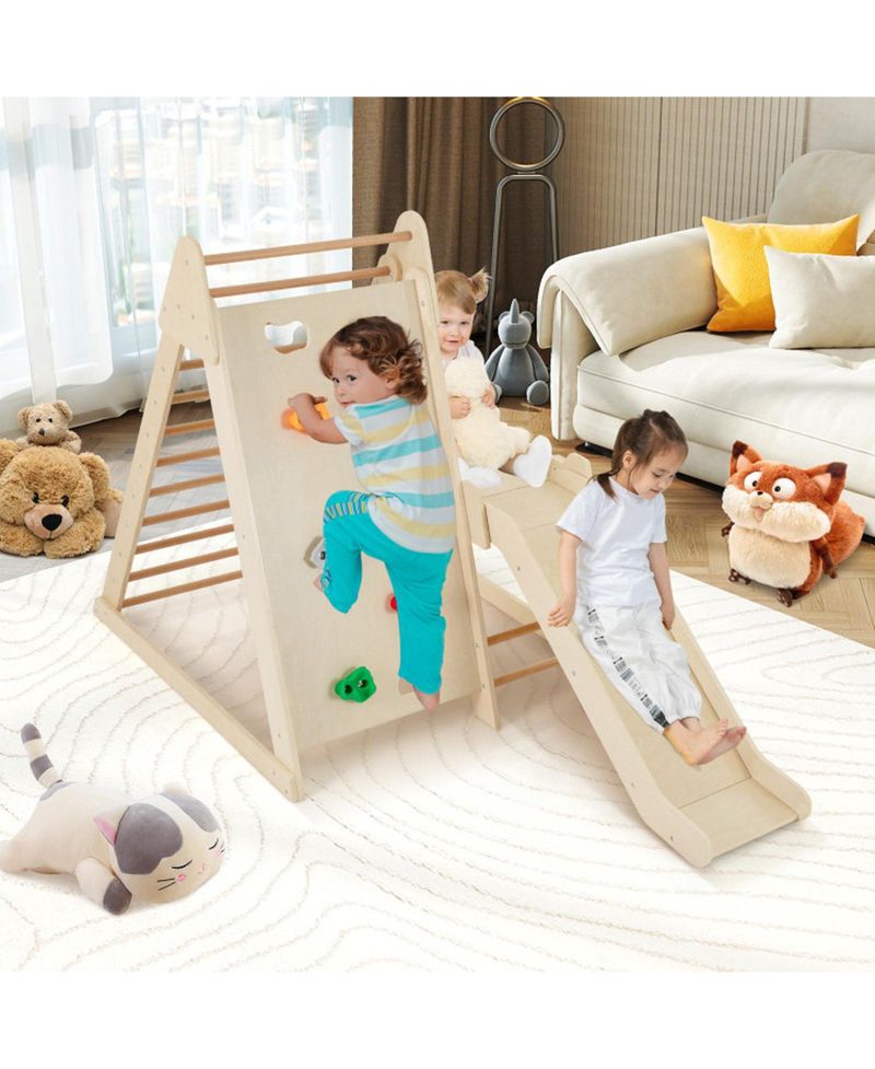 3-in-1 Indoor Jungle Gym with Extended Slide, Ages 3+