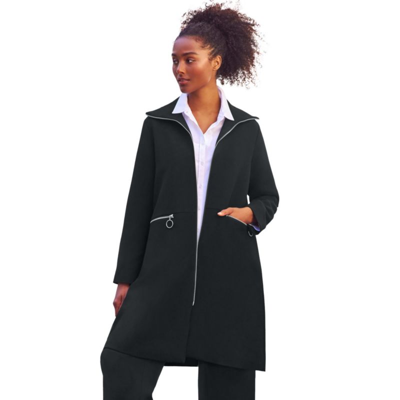 Women's Zip-Front A-Line Coat