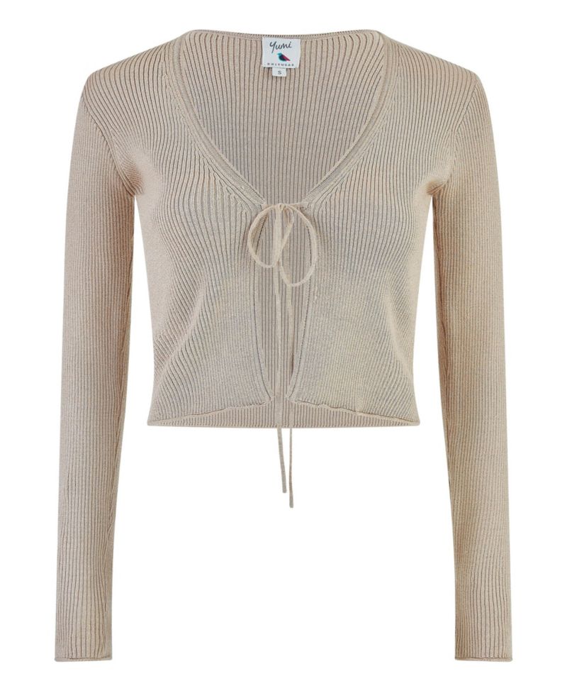 Women's Metallic Rib Knit Bolero