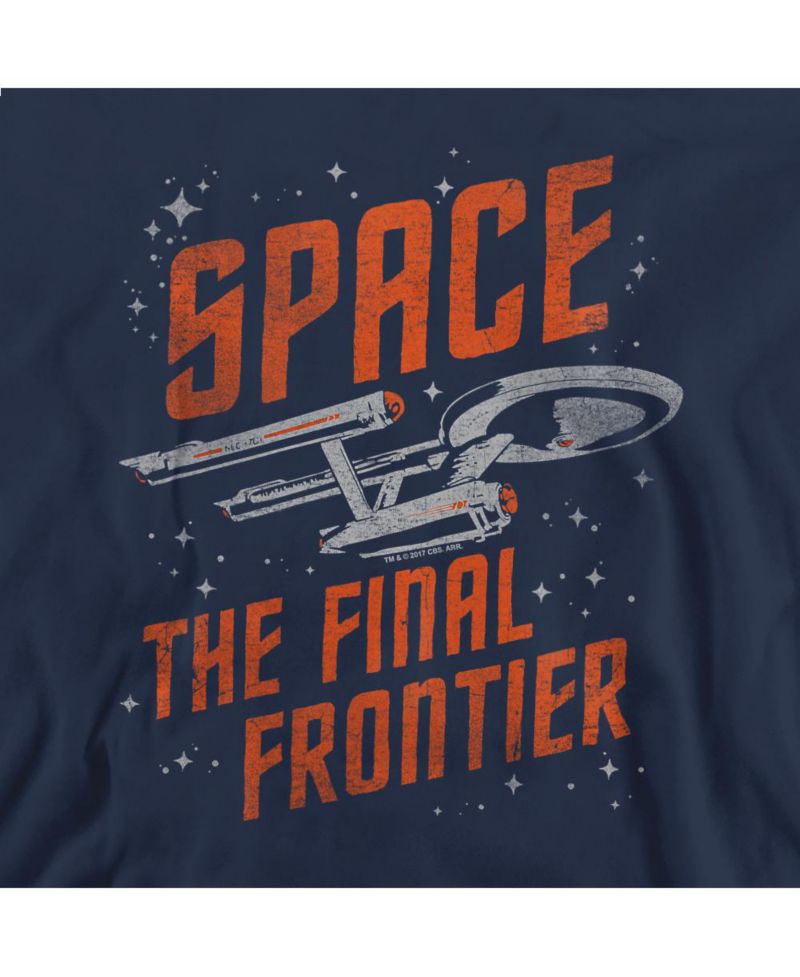 Men's Space Travel Long-Sleeve Graphic Crewneck Sweatshirt