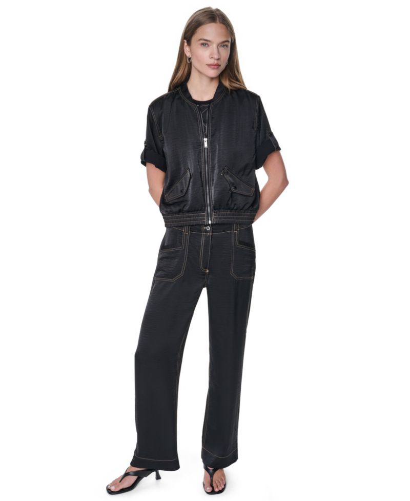 Women's Roll-Tab Contrast Stitch Glazed Jacket