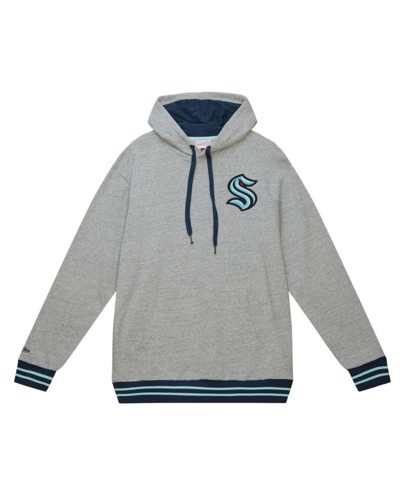 Men's Heather Gray Seattle Kraken Classic French Terry Pullover Hoodie