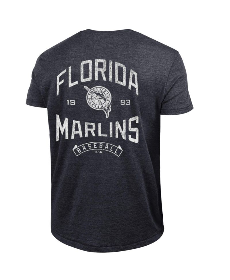 Men's Miami Marlins Vintage Tri-Blend Classic-Fit Graphic T-Shirt