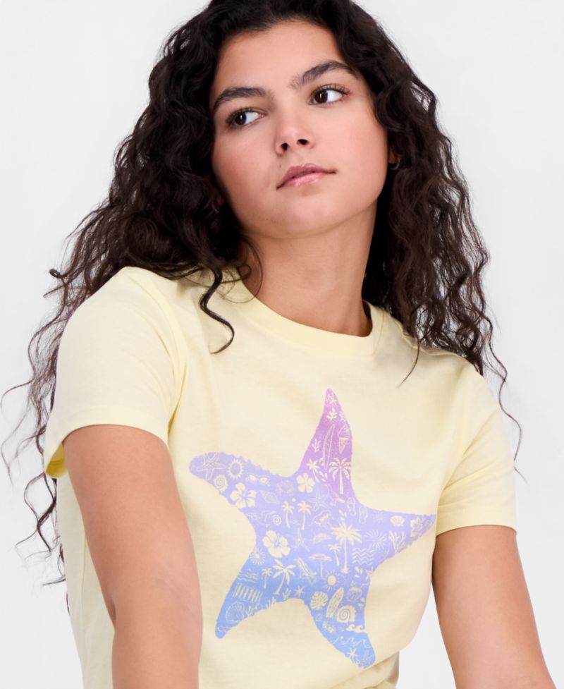 Juniors' Starfish Graphic Cotton T-Shirt