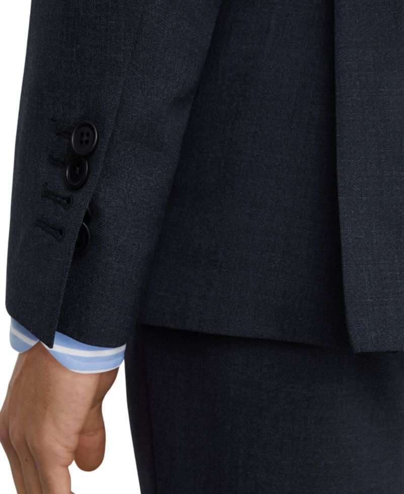Men's Fiber Tailored-Fit Wool Textured Single-Breasted Blazer