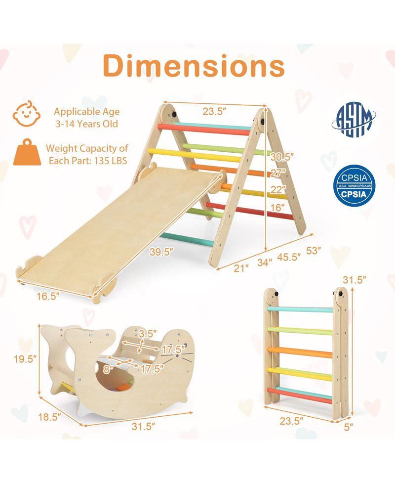 7-in-1 Reversible Ramp Indoor Climbing Gym