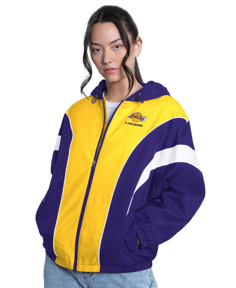 Women's Purple/Gold Los Angeles Lakers Quarterback Lightweight Oversized Full-Zip Jacket