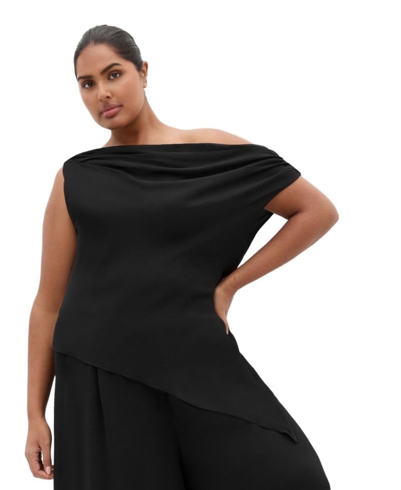 Plus Size Skyla Off-Shoulder Asymmetrical Top