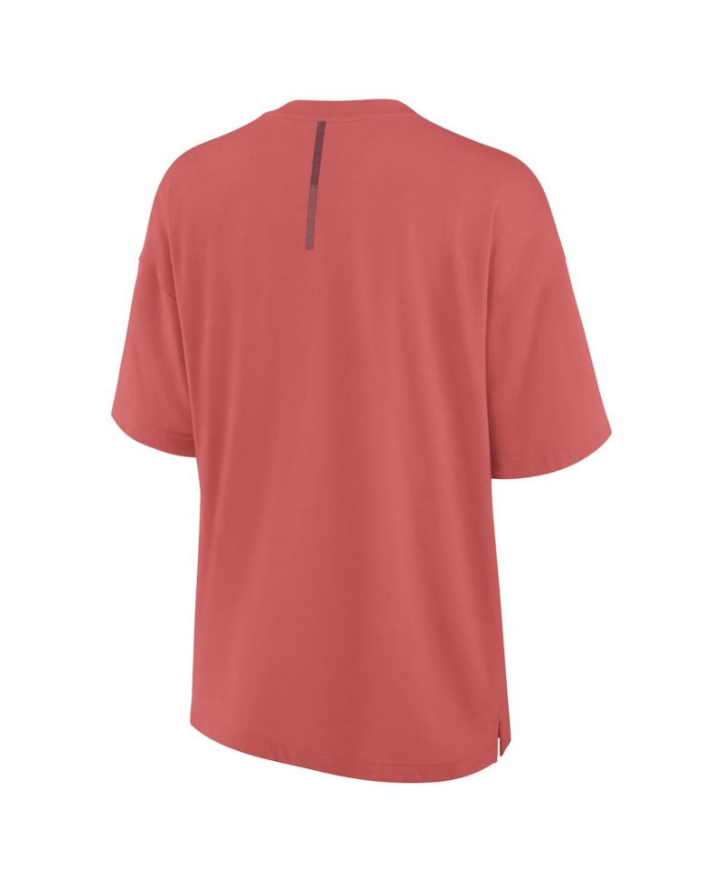 Women's Red Philadelphia Phillies Oversized Elements Raw Edge Future Ground T-Shirt