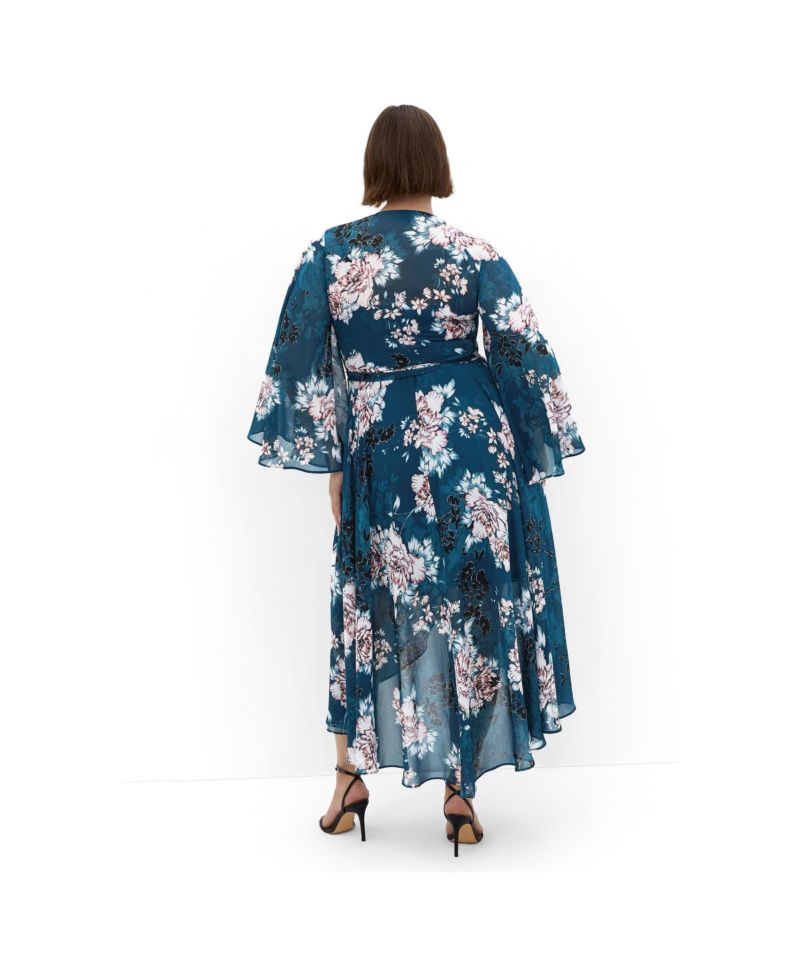 Women's Jade Blossom Long Sleeve Maxi Dress