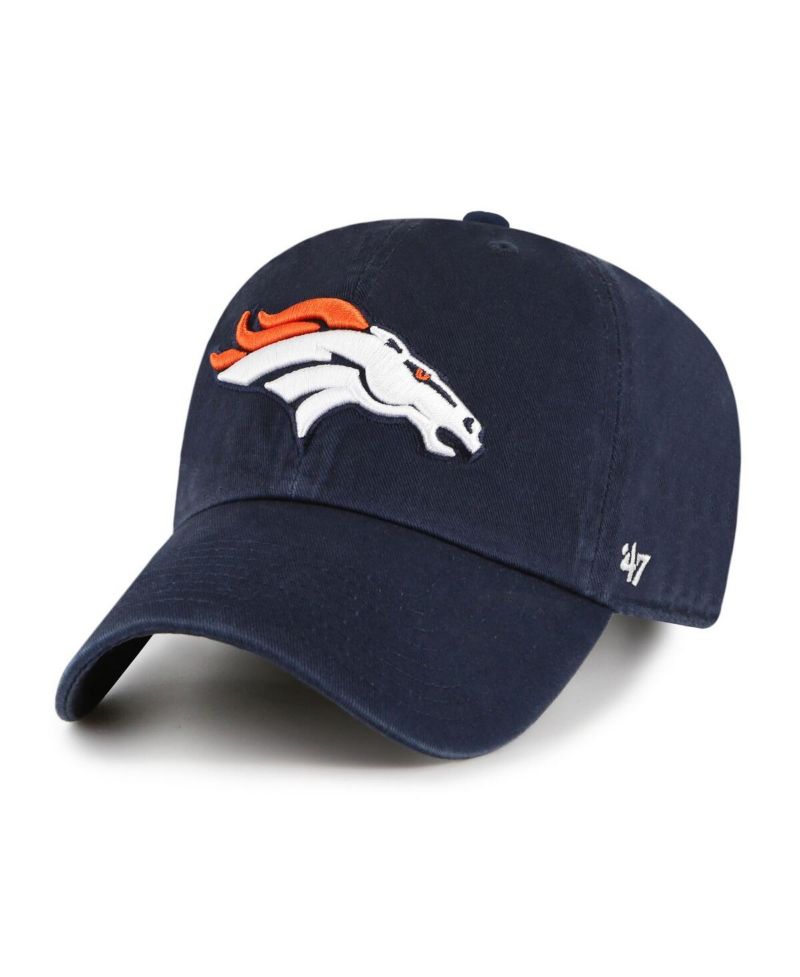 Men's Navy Denver Broncos Clean Up Adjustable Hat