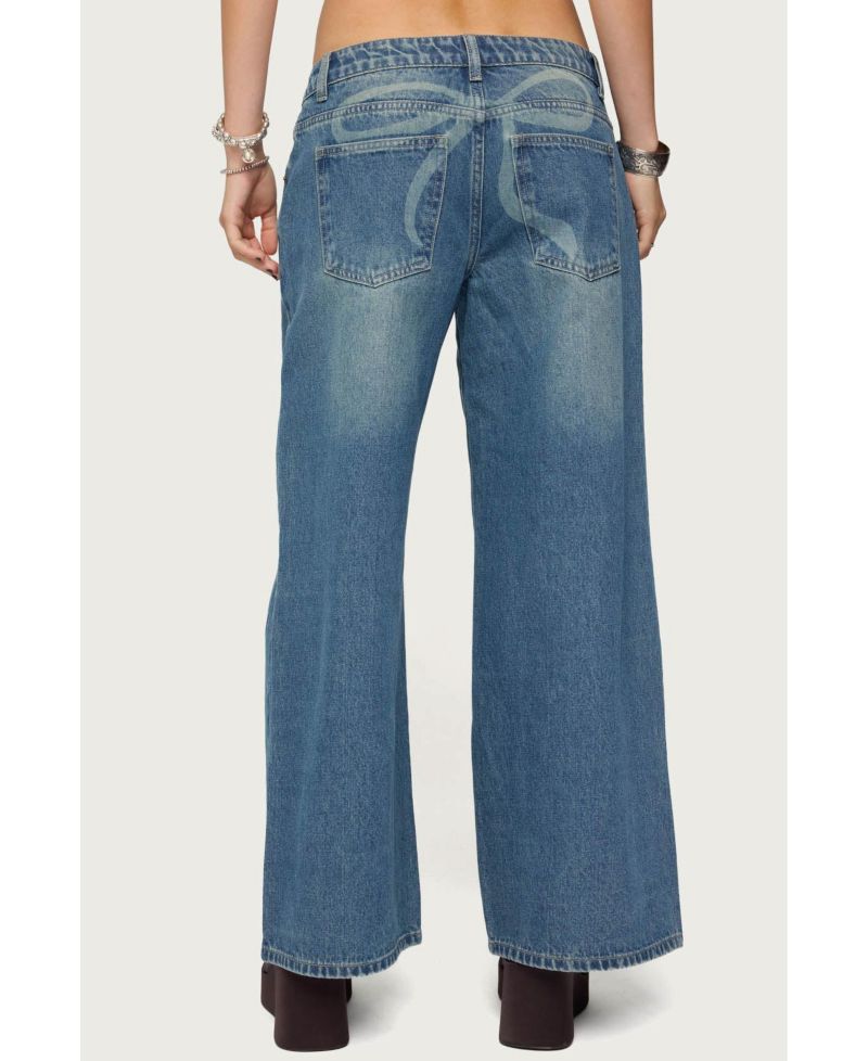 Womens Vyxen Vintage Washed Low Rise Jeans