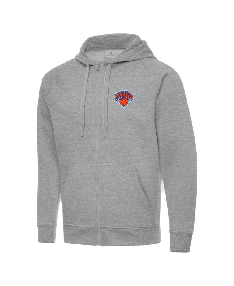 Men's Heather Gray New York Knicks Big & Tall Victory Full-Zip Hoodie