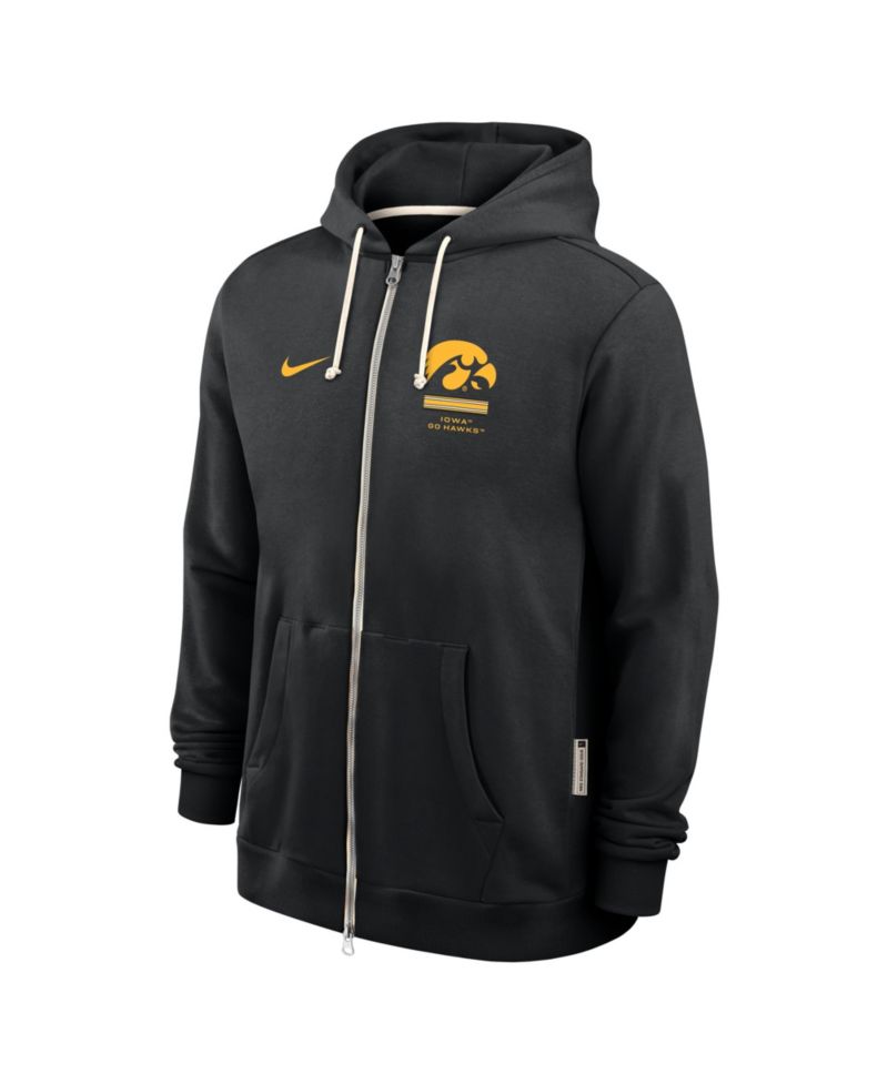 Men's Black Iowa Hawkeyes 2026 Sideline Standard Issue Dri-FIT Full-Zip Hoodie