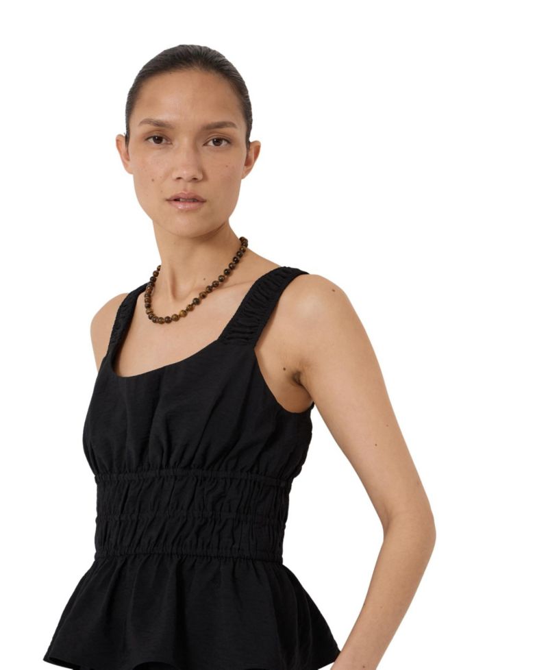 Women's Waist Gathered Sleeveless Top