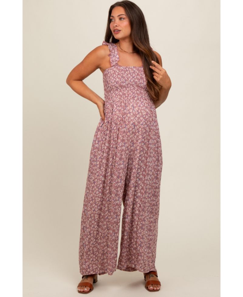 Women's Teal Floral Flowy Jumpsuit