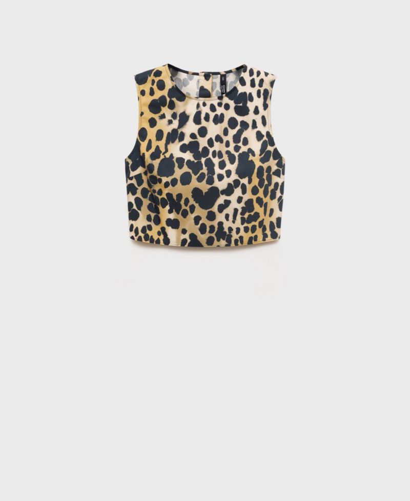 Women's Animal-Print Cotton Crop Top